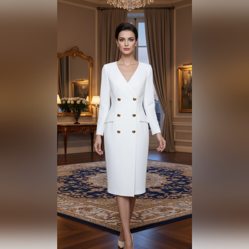 NWT Donna Karan White Blazer Dress - Size 4